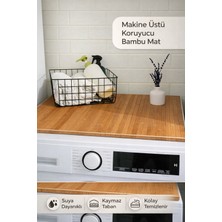 PremiumPort Yumuşak ve Şık Bambu Banyo Matı, Çamaşır Makinası Üstü Koruma Hediye