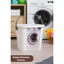PremiumPort Çok Amaçlı Toz Deterjan Kutusu, Kapaklı, 7,3 Lt, Saklama Kabı