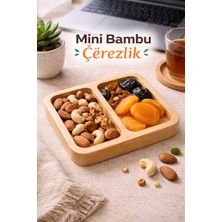 Özgürce Iki Bölmeli Mini Bambu Çerezlik, Şık ve Dayanıklı Tasarım
