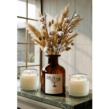JUNIBELIW 3lü Set Dekoratif Cam Şişe Amber Vazo Kavanoz 150ML(ÇİÇEKSİZ) Küçük Mum Kokulu 2 Adet (12S)
