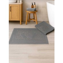 Mela Home 2'li Ayak Izli Ayak Havlusu- Ayak Paspası - 50*70 cm - Su Emici - Kaymaz Taban