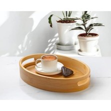 Özgürce Doğal Bambu Oval Tepsi, Şık ve Dayanıklı Sunum Ürünü
