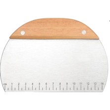 Özgürce Oval Ahşap Saplı Çelik Hamur Kesici Spatula, Dayanıklı ve Şık Mutfak Gereci