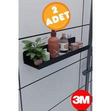 PremiumPort Çok Amaçlı Siyah Mutfak ve Banyo Rafı 2'li Set