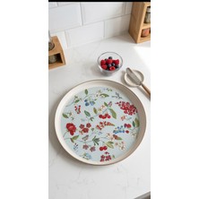 Özgürce 33 cm Emaye Çay Tepsisi, Dekoratif Ev Aksesuarı, Şık Sunum Ürünü