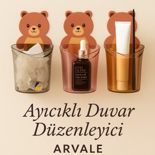 PremiumPort 3’lü Ayı Figürlü Duvara Yapışkanlı Banyo Diş Fırçalık Seti
