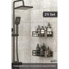 Teknotrust Pratik 2'li Yapışkan Banyo Rafı Seti, Düzenleyici ve Organizer