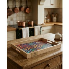 Özgürce Ahşap Desenli Şık ve Dayanıklı Tepsi, Ev ve Davetleriniz Için Ideal