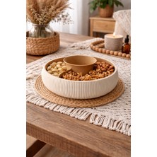 Özgürce 3 Bölmeli Dekoratif Servis ve Çerezlik Kase, Şık ve Kullanışlı Tasarım