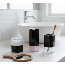 PremiumPort Şık Akrilik 3'lü Banyo Seti: Sabunluk, Diş Fırçalık ve Pamukluk