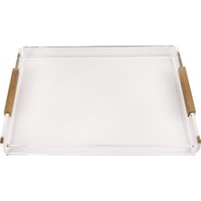 Özgürce Şık Pirinç Detaylı Orta Boy Tepsi, Zarif Sunumlar Için Mükemmel Seçim