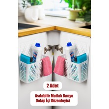 PremiumPort Çiftli Mutfak ve Banyo Dolap Içi Organizer, Beyaz, Çok Amaçlı Düzenleyici