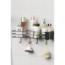 PremiumPort Yapışkanlı Büyük Boy Askılı Banyo Rafı Duş Şampuanlık Organizer