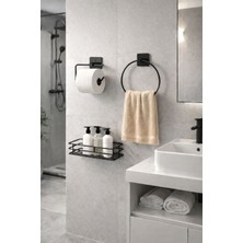 PremiumPort 3'lü Banyo Düzenleyici Seti, Duşakabin Şampuanlık, Wc Kağıtlık ve Havluluk