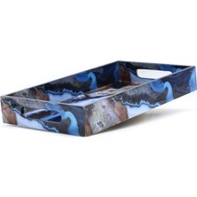 Özgürce El Yapımı Renkli Desenli Orta Boy Ahşap Tepsi, Şık Sunumlar Için Ideal