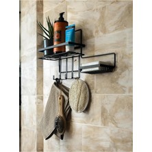 Teknotrust Yapışkanlı Duşakabin Banyo Rafı ve Sabunluk, Metal Şampuanlık Organizer