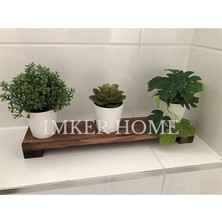 Özgürce Ahşap Mini Saksı Sukulent Altlığı, Masaüstü Stand ve Mum Şamdan 7X25CM