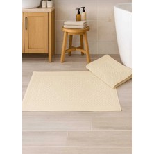 Mela Home 2'li Ayak Izli Ayak Havlusu- Ayak Paspası - 50*70 cm - Su Emici - Kaymaz Taban