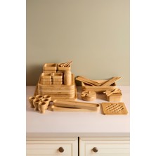 Özgürce Bambu 67 Parça 6 Kişilik Kahvaltı Seti, Şık ve Dayanıklı Tasarım