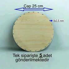 Özgürce Ahşap Krem 25 cm 5'li Bambu Örgü Tepsi ve Supla Seti