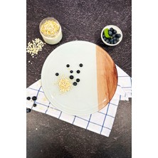 Özgürce Cam Kesme Tahtası, Ahşap Desenli, Çap 32CM, Patentli, Çok Amaçlı Kullanım