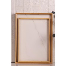 Özgürce Mermer Desenli 2'li Beyaz Tepsi Seti, Şık ve Zarif Sunumlar Için