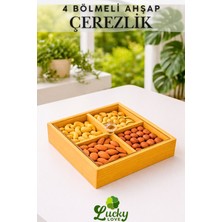 Özgürce Bambu Mutfak Organizer Çerezlik Şeffaf Kapaklı Tutamaçlı Sunumluk