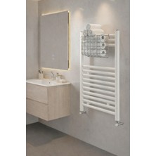 PremiumPort Çok Amaçlı Metal Banyo Rafı, Havluluk ve Düzenleyici Sepet, Pratik Kullanım