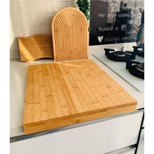 Özgürce Doğal Bambu Kesim ve Sunum Tahtası 39X46 Cm, Şık ve Kullanışlı Tasarım
