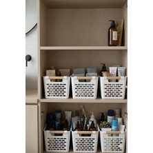 PremiumPort 6'lı Banyo Düzenleyici Sepet, Çok Amaçlı Kulplu Organizer