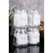 PremiumPort 4'lü Cam Pamuk ve Saklama Kabı Seti, Temizlik ve Bakım Için Organik Kullanım