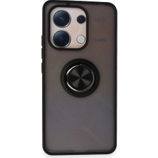 Elma Shop Note 13 4g Kılıf Montreal Yüzüklü Kapak - Siyah