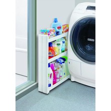PremiumPort Çok Amaçlı 3 Katlı Tekerlekli Raf, Mutfak ve Banyo Için Beyaz