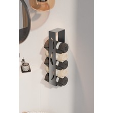 PremiumPort Modern Mat Siyah ve Inox Havlu Düzenleyici, Şık ve Kullanışlı Tasarım