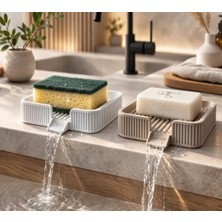 PremiumPort 3D Tasarımlı Mutfak, Banyo ve Lavabo Süngerlik ve Sabunluk Seti