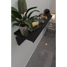 Risingmaber Metal Siyah Vidalı Duvar Rafı, Dresuar Raf, Uçan Raf Dekoratif Kitap Rafı 40 cm MT122S