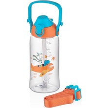 Uzspace 500 ml Pipetli Isırılamaz Desenli Çocuk Su Matarası - Tritan Suluk