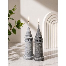 Drn Galata Kulesi Mum 17 cm Dekoratif El Yapımı Hediyelik Mum