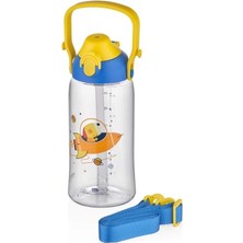 Uzspace 500 ml Pipetli Isırılamaz Desenli Çocuk Su Matarası - Tritan Suluk