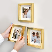Best Hediye Yapışkanlı Sök Tak 9 Lu Paket Paspartulu Çerçeve - Gold-Baskılar Dahil