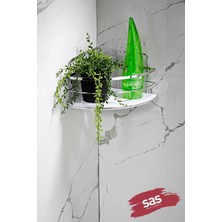 PremiumPort Pratik ve Şık Ayarlanabilir Banyo Duş Köşe Rafı, Kristal ve Krom Detaylı