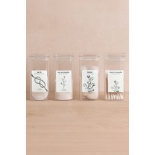 PremiumPort 4'lü Akrilik Kapaklı Diş Ipi ve Pamuk Saklama Kutusu Seti