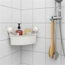 PremiumPort Üçgen Duş Sepeti, Vantuzlu Banyo Rafı, Pratik ve Şık Tasarım