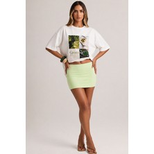 Fabienn Baskılı Oversize Beyaz T-Shirt