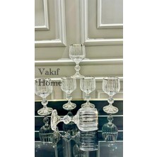 Vakıf Home Bohemia Kristal Ayaklı Gümüş Renk Kesme El Işi Çubuk Model Kahve Yanı Su Bardağı