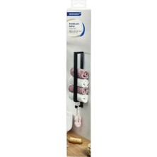 PremiumPort Şık Siyah Banyo Havlusu Tutucu, Pratik ve Dayanıklı Tasarım