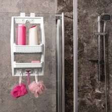 PremiumPort Çelik Banyo Köşesi, Asma ve Vidalı Duşakabin Rafı, Pratik Kullanım