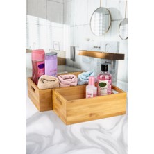 Teknotrust 2'li Bambu Organizer Seti, Mutfak ve Banyo Için Şık Düzenleyici