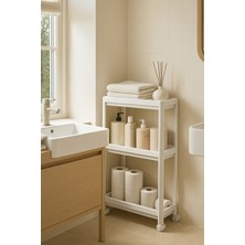 PremiumPort Çok Amaçlı 3 Katlı Tekerlekli Banyo ve Mutfak Düzenleyici