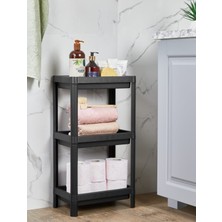 PremiumPort 3 Katlı Siyah Mutfak ve Banyo Düzenleyici Raf Ünitesi